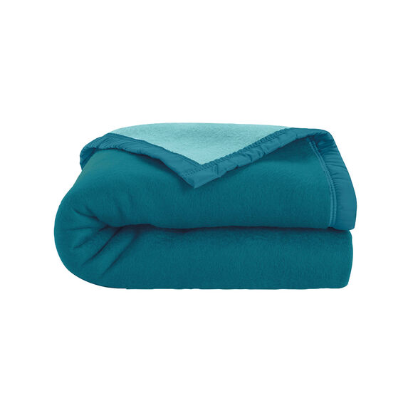 Couverture bicolore Courtelle® 420 g/m² (bleu paon) Couverture bicolore Courtelle® 420 g/m² (bleu paon)